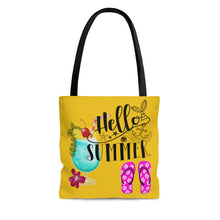 Load image into Gallery viewer, Hello Summer - Beach Bag - Canvas Beach Tote Bag - Gift for Mom - Reusable Shopping Bag - Utility Tote Bag