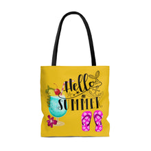 Load image into Gallery viewer, Hello Summer - Beach Bag - Canvas Beach Tote Bag - Gift for Mom - Reusable Shopping Bag - Utility Tote Bag