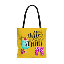 Load image into Gallery viewer, Hello Summer - Beach Bag - Canvas Beach Tote Bag - Gift for Mom - Reusable Shopping Bag - Utility Tote Bag