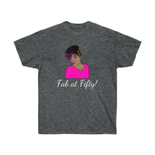 Load image into Gallery viewer, Fab At Fifty African American T-Shirt, Black Women's Birthday Shirt, Ultra Cotton Tee S - 3XL
