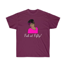Load image into Gallery viewer, Fab At Fifty African American T-Shirt, Black Women's Birthday Shirt, Ultra Cotton Tee S - 3XL