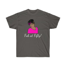 Load image into Gallery viewer, Fab At Fifty African American T-Shirt, Black Women's Birthday Shirt, Ultra Cotton Tee S - 3XL