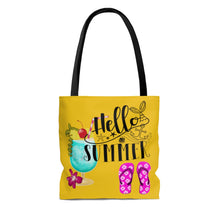Load image into Gallery viewer, Hello Summer - Beach Bag - Canvas Beach Tote Bag - Gift for Mom - Reusable Shopping Bag - Utility Tote Bag