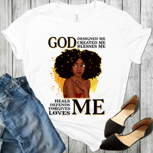 Load image into Gallery viewer, God Designed Me Christian African American T-Shirt