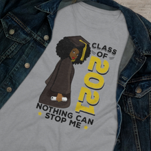 Load image into Gallery viewer, Class of 2021 women's premium shirt, graduation 2021 t-shirt light gray