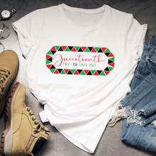 Load image into Gallery viewer, Juneteenth t-shirt white free - ish since 1865