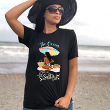 Load image into Gallery viewer, The ocean made me salty t-shirt for summer and the beach
