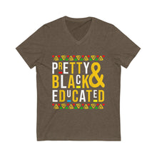 Load image into Gallery viewer, Pretty Black & Educated Short Sleeve V-Neck Tee