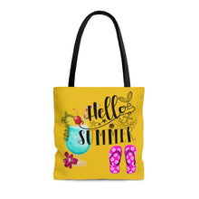 Load image into Gallery viewer, Hello Summer - Beach Bag - Canvas Beach Tote Bag - Gift for Mom - Reusable Shopping Bag - Utility Tote Bag