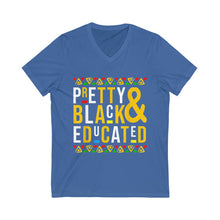 Load image into Gallery viewer, Pretty Black & Educated Short Sleeve V-Neck Tee