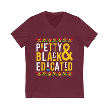Load image into Gallery viewer, Pretty Black & Educated Short Sleeve V-Neck Tee