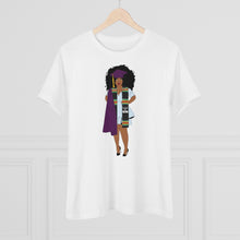 Load image into Gallery viewer, Black Afro Queens Graduation T-Shirt, College Grad Gift, African American T-Shirt, Women's Premium Tee