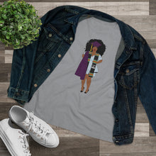 Load image into Gallery viewer, Black Afro Queens Graduation T-Shirt, College Grad Gift, African American T-Shirt, Women's Premium Tee