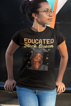 Load image into Gallery viewer, Educated Black Queen women's style crew neck shirt