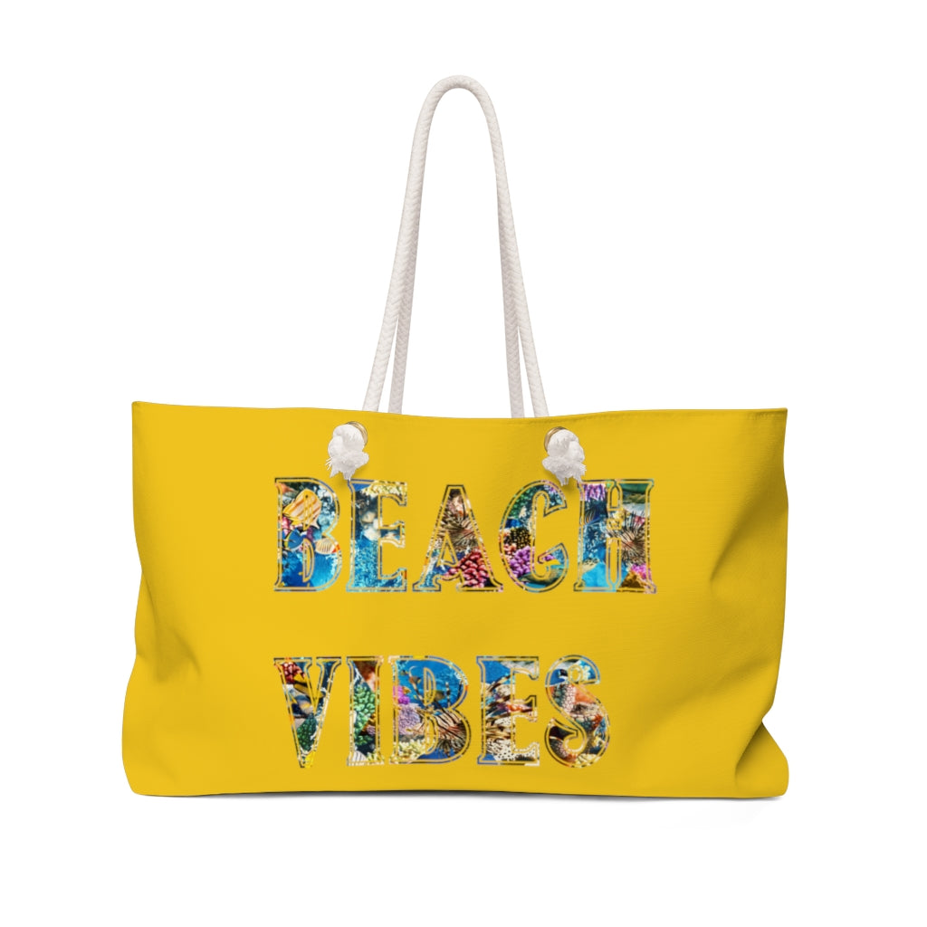 Beach Vibes Weekender Bag, Large Beach Bag, 24 x 13