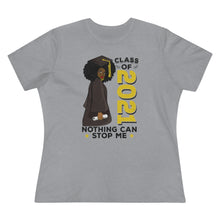 Load image into Gallery viewer, Class of 2021 women&#39;s premium shirt, graduation 2021 t-shirt light gray
