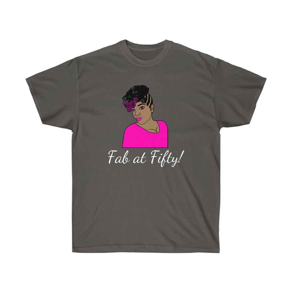 Fab At Fifty African American T-Shirt, Black Women's Birthday Shirt, Ultra Cotton Tee S - 3XL