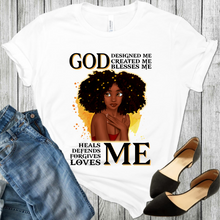 Load image into Gallery viewer, God Designed Me Christian African American T-Shirt
