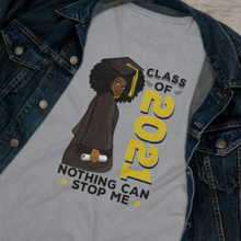 Load image into Gallery viewer, Class of 2021 women&#39;s premium shirt, graduation 2021 t-shirt light gray
