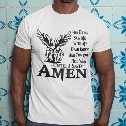Men's Christian t-shirt Amen white