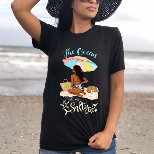 The ocean made me salty t-shirt for summer and the beach